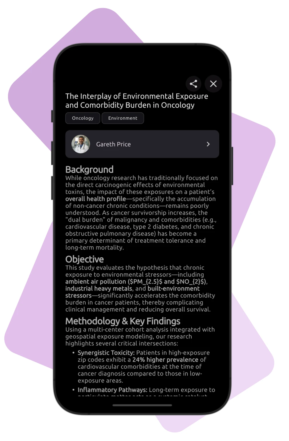 Poster detail containing only the abstract text in the Confi app