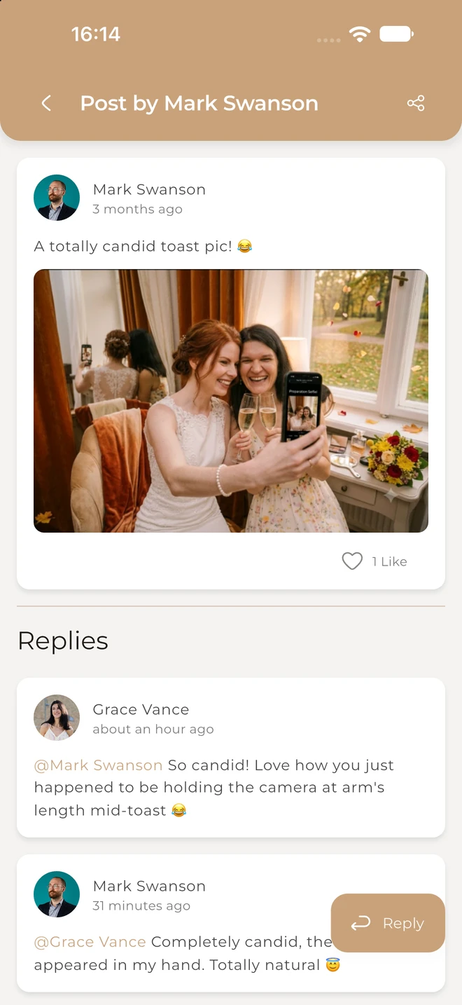 A guest post: a totally candid toast pic