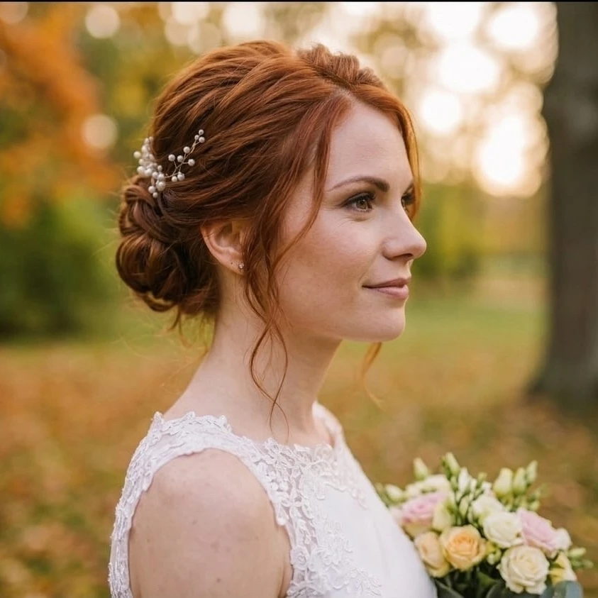 The bride in autumn light