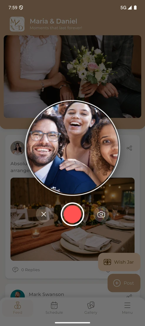 Recording a video wish for Maria and Daniel